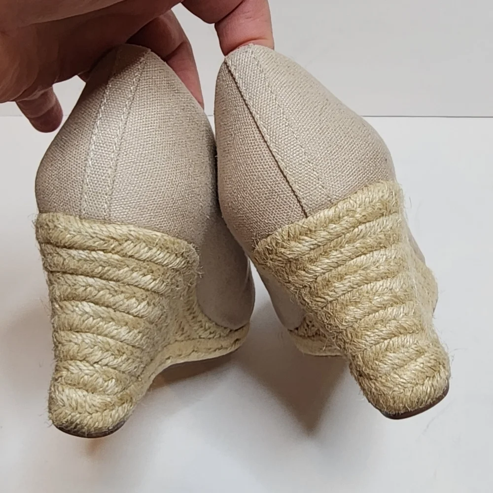 J. Crew Canvas espadrille wedges in Flax. Women's size‎ 8.5.